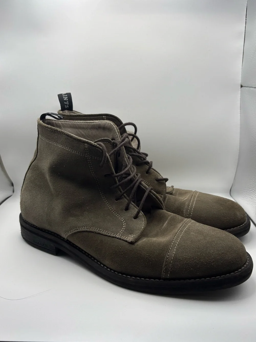 AllSaints Taupe Suede Chukka Boots